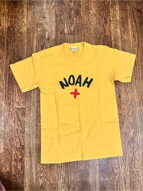 NOAH Men’s Small - Yellow Logo Tee with Red Cross